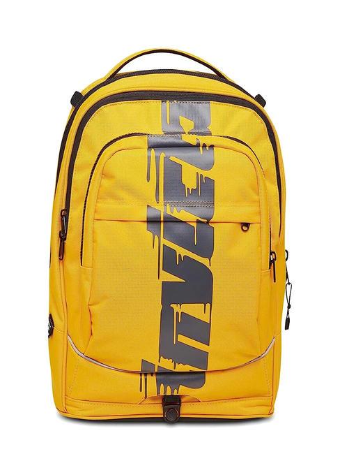 NEW PLUG LOGO Mochila trolley desmontable, 2 ruedas azafr&aacute;n - Mochilas con ruedas
