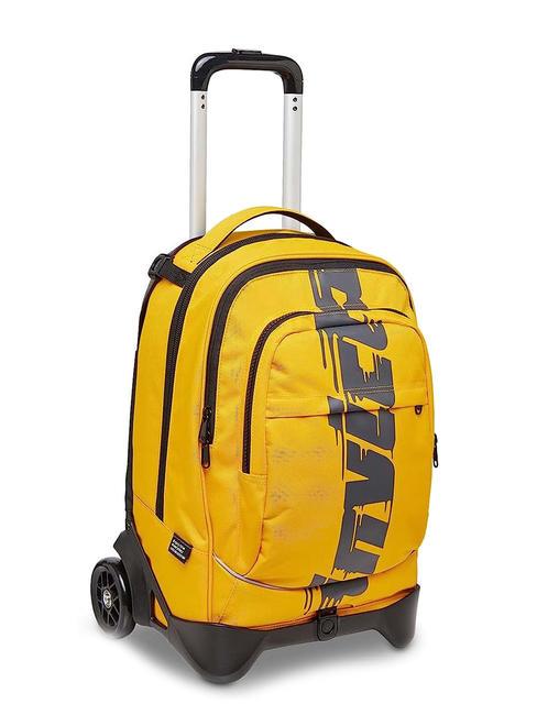 NEW PLUG LOGO Mochila trolley desmontable, 2 ruedas azafr&aacute;n - Mochilas con ruedas