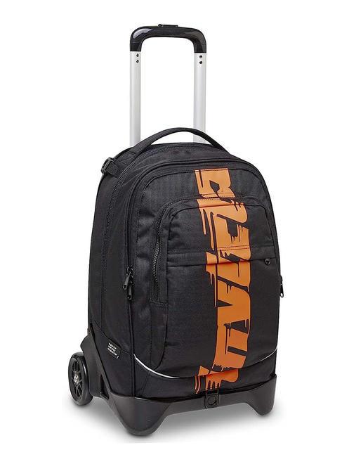 NEW PLUG LOGO Mochila trolley desmontable, 2 ruedas negro - Mochilas con ruedas