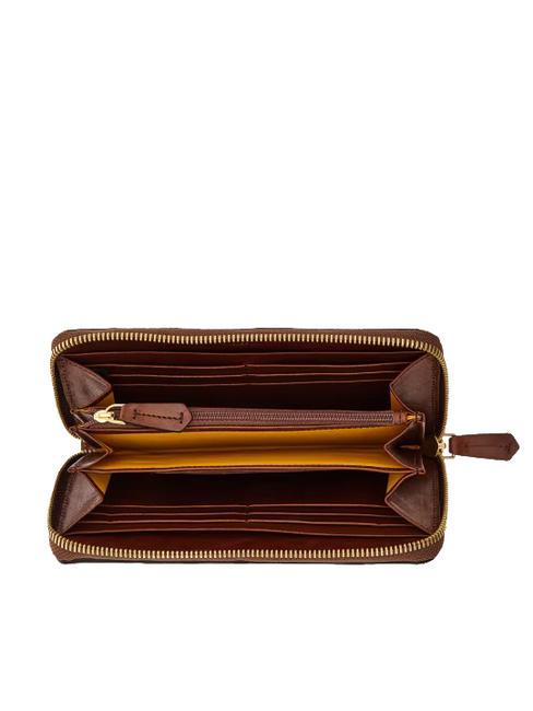 LUCREZIA Cartera de piel con cremallera BROWN - Carteras Mujer