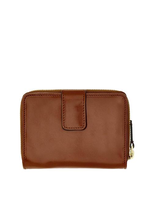 LUCREZIA Cartera compacta de piel BROWN - Carteras Mujer
