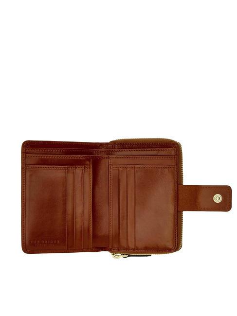 LUCREZIA Cartera compacta de piel BROWN - Carteras Mujer
