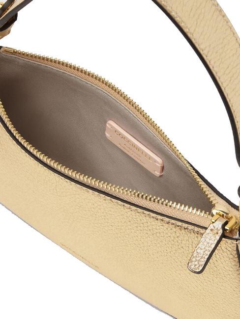 MERVEILLE Bolso bandolera en piel texturizada dorado - Bolsos Mujer