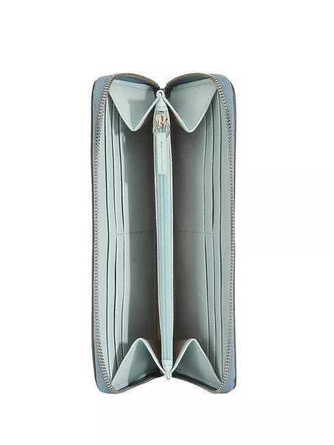 CAMELIA Cartera grande de piel con cremallera tonos menta - Carteras Mujer