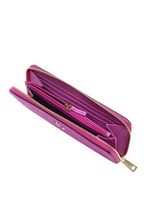 CAMELIA Cartera grande con cremallera en piel Violeta - Carteras Mujer