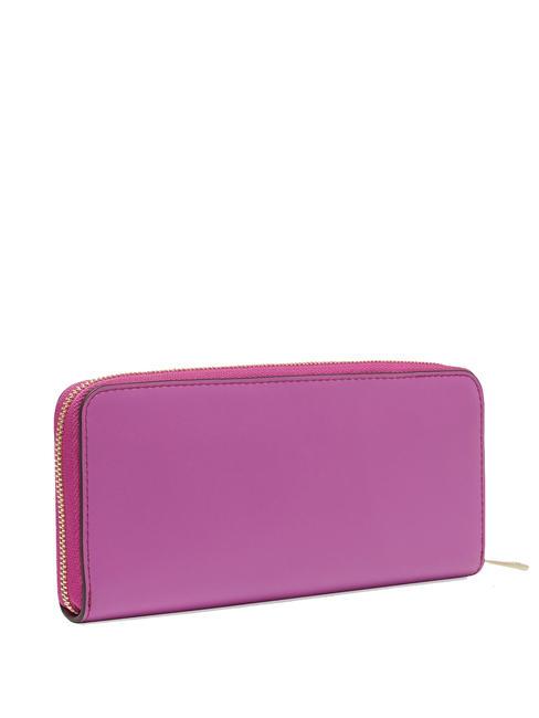 CAMELIA Cartera grande con cremallera en piel Violeta - Carteras Mujer