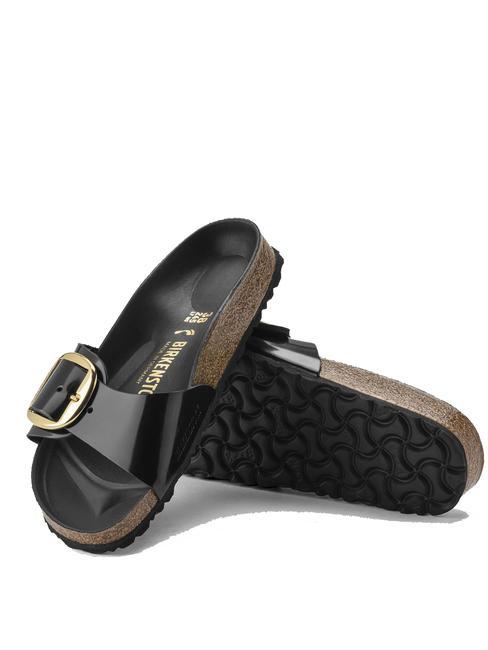 MADRID BIG BUCKLE Sandalia en charol brillo negro - Zapatos Mujer