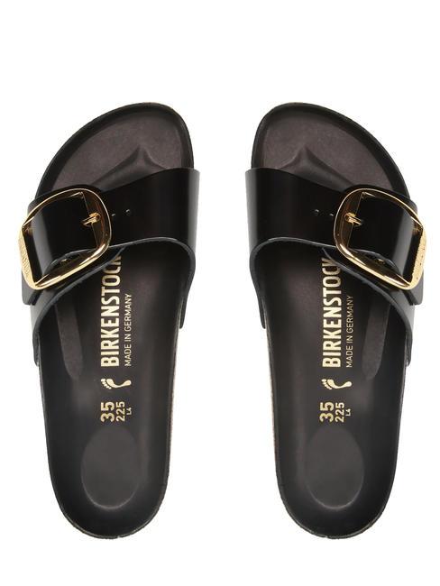 MADRID BIG BUCKLE Sandalia en charol brillo negro - Zapatos Mujer