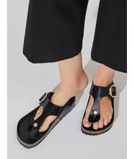 BIRKENSTOCK GIZEH BIG BUCKLE Chanclas en charol brillo negro - Zapatos Mujer - 7