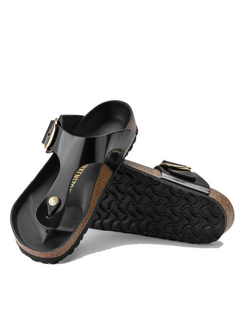GIZEH BIG BUCKLE Chanclas en charol brillo negro - Zapatos Mujer