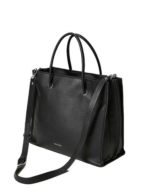 LOGO EMBOSSED Bolso de mano con bandolera negro - Bolsos Mujer