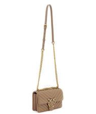 PINKO MINI LOVE BAG Una bolsa de chevron galleta de jengibre-oro antiguo - Bolsos Mujer - 3