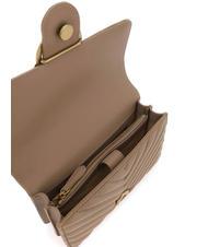 PINKO MINI LOVE BAG Una bolsa de chevron galleta de jengibre-oro antiguo - Bolsos Mujer - 4