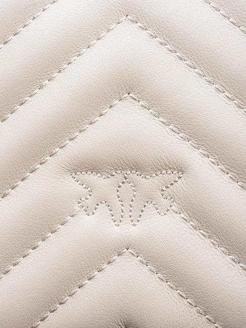 MINI LOVE BAG Una bolsa de chevron blanco seda-oro antiguo - Bolsos Mujer