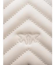 PINKO MINI LOVE BAG Una bolsa de chevron blanco seda-oro antiguo - Bolsos Mujer - 5
