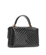 PINKO CLASSIC LADY LOVE BAG bolsa de chevrón negro-oro antiguo - Bolsos Mujer - 3