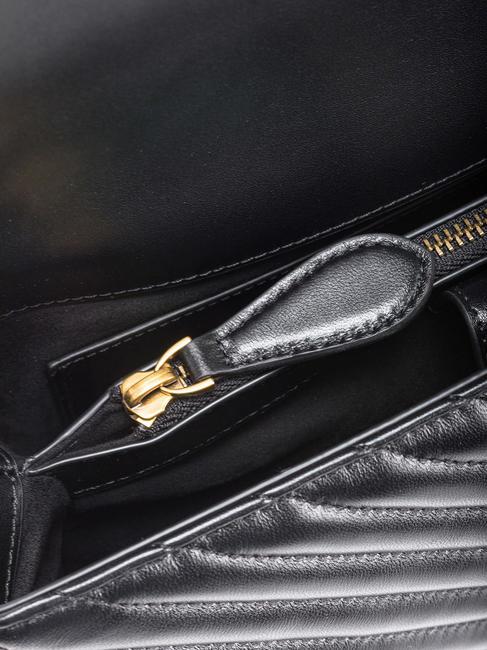 CLASSIC LADY LOVE BAG bolsa de chevrón negro-oro antiguo - Bolsos Mujer