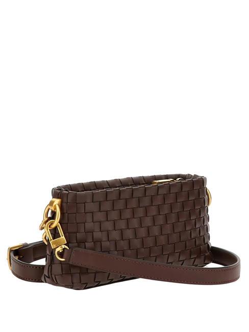 LISBET Bolso bandolera trenzado caoba - Bolsos Mujer