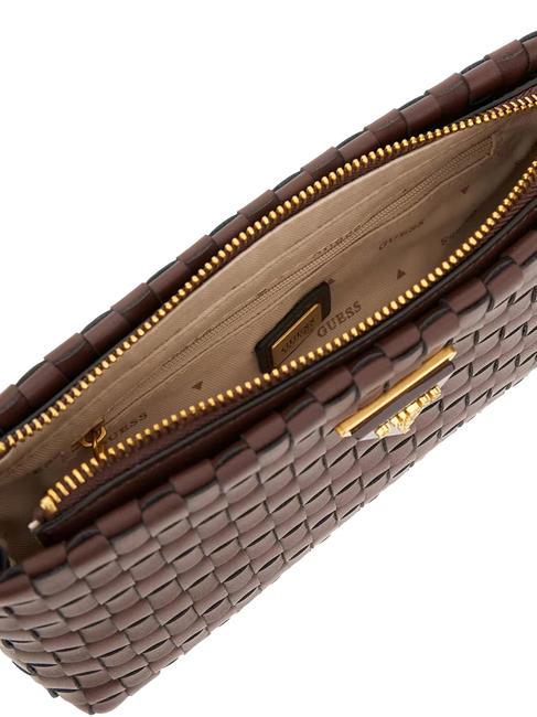 LISBET Bolso bandolera trenzado caoba - Bolsos Mujer