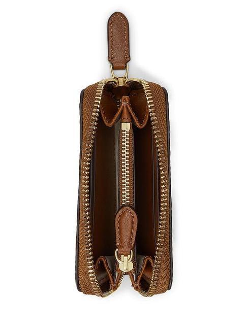 LOGO EMBOSSED Cartera peque&ntilde;a de piel con cremallera lauren tan7 - Carteras Mujer