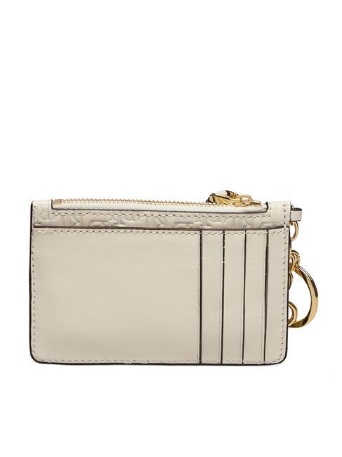 LOGO EMBOSSED Tarjetero de piel con llavero vainilla6 - Carteras Mujer