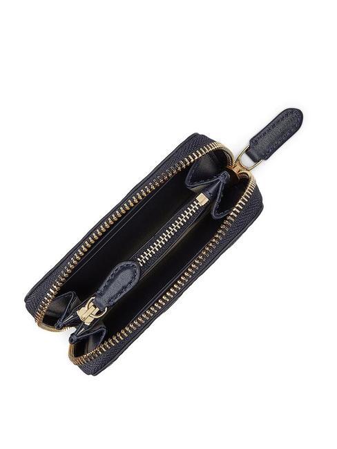 LOGO EMBOSSED Cartera peque&ntilde;a de piel con cremallera azul marino8 - Carteras Mujer
