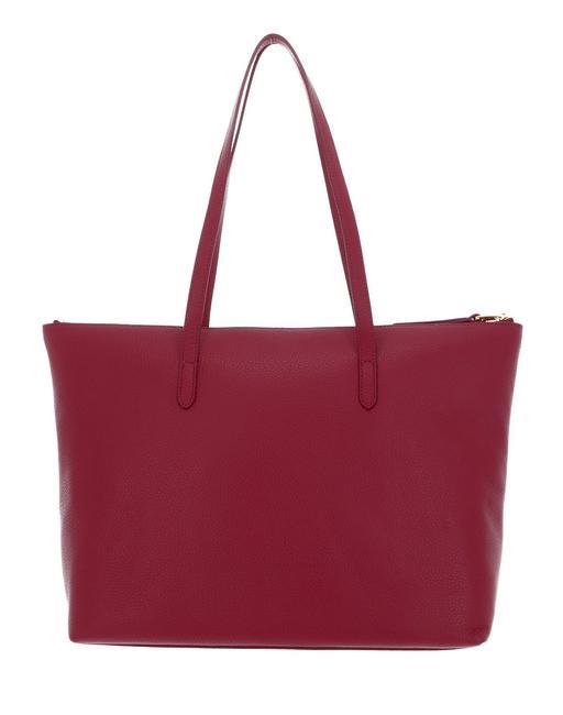 GLEEN Bolso de compras de cuero rojo granate - Bolsos Mujer