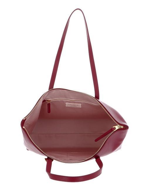 GLEEN Bolso de compras de cuero rojo granate - Bolsos Mujer
