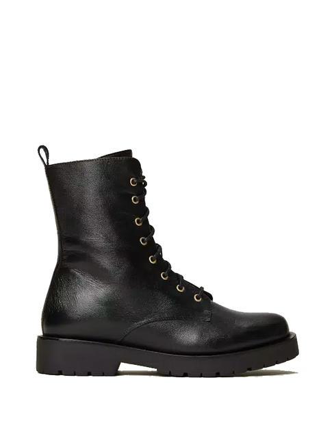 URBAN botas de combate de cuero negro - Zapatos Mujer