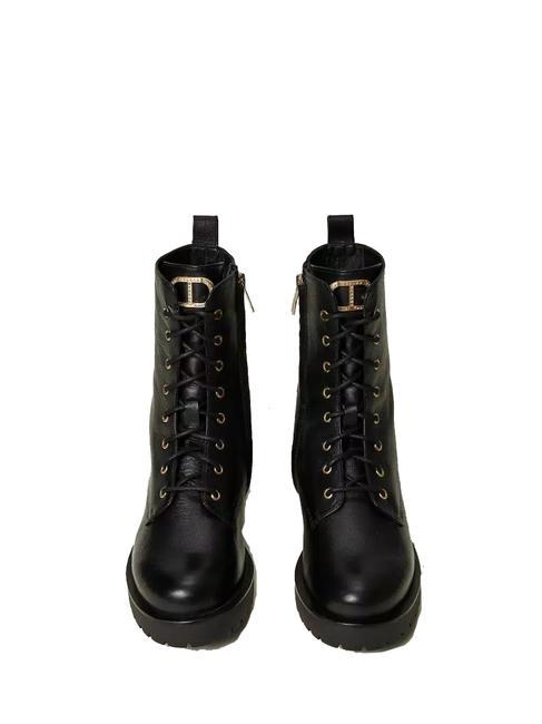 URBAN botas de combate de cuero negro - Zapatos Mujer