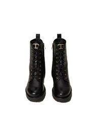 TWINSET URBAN botas de combate de cuero negro - Zapatos Mujer - 3