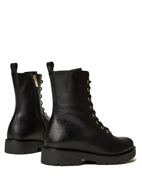 URBAN botas de combate de cuero negro - Zapatos Mujer