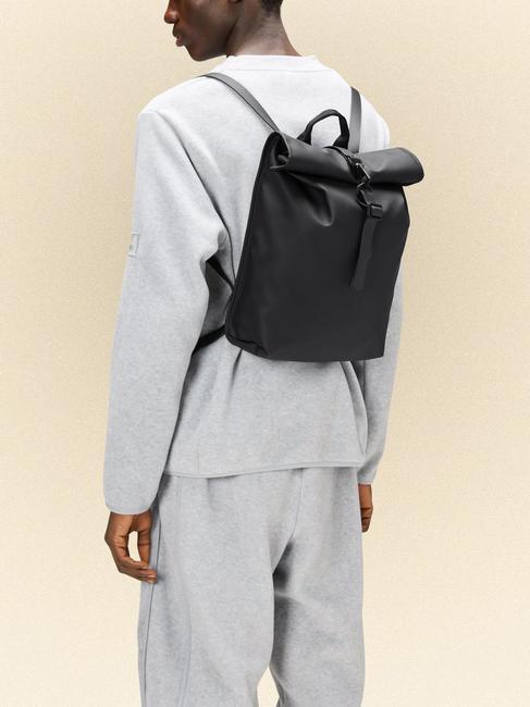 ROLLTOP RUCKSACK MINI Mochila impermeable negro - Mochilas Escuela & Tiempo Libre