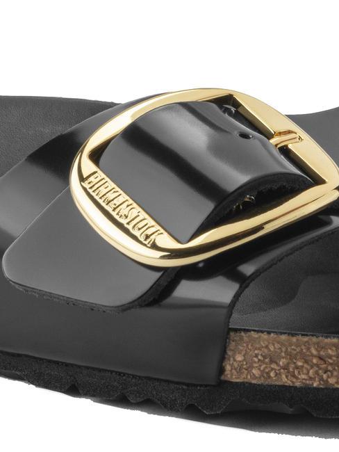 MADRID BIG BUCKLE Sandalia en charol brillo negro - Zapatos Mujer