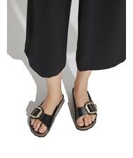 BIRKENSTOCK MADRID BIG BUCKLE Sandalia en charol brillo negro - Zapatos Mujer - 7