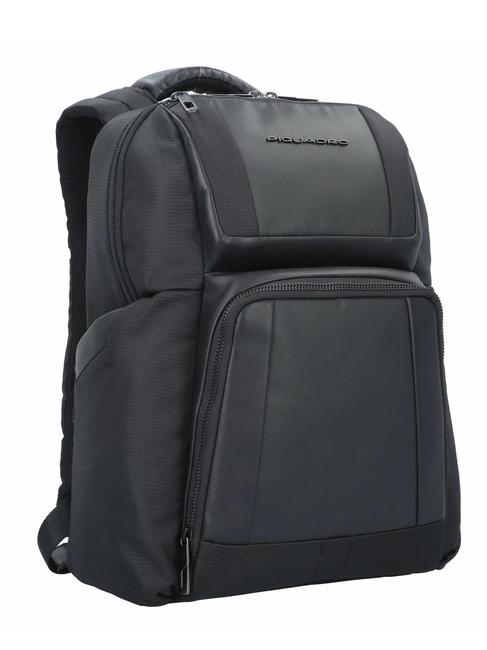 WALLABY Mochila de piel y tela, soporte para pc de 14" negro - Mochilas para portátil