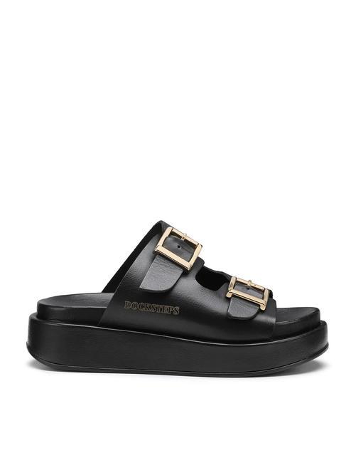CATALINA 1788 Sandalia babucha alta en piel negro - Zapatos Mujer