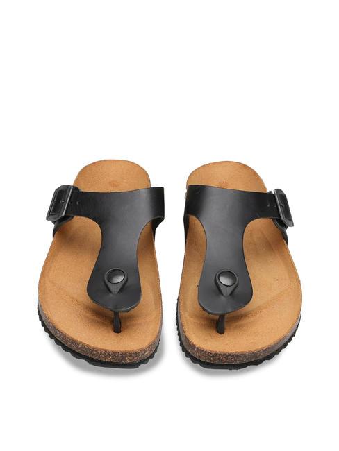 VEGA 2290 Sandalia de dedo en piel con hebilla negro - Zapatos Mujer