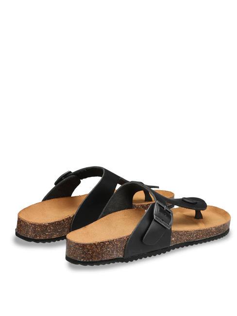 VEGA 2290 Sandalia de dedo en piel con hebilla negro - Zapatos Mujer