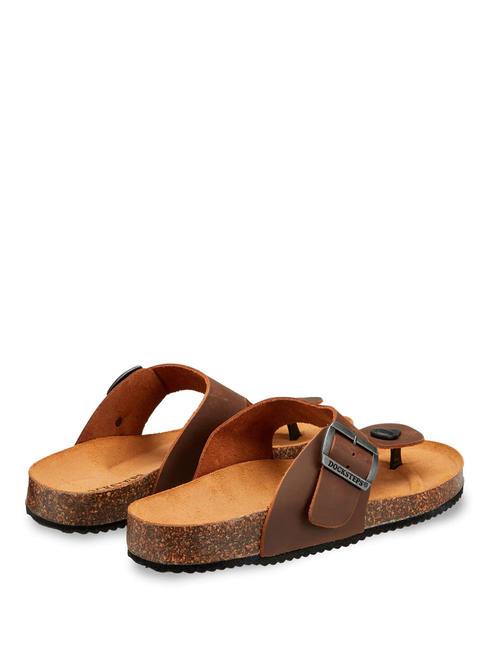 VEGA 2284 Sandalia de dedo en piel con hebilla marron oscuro - Zapatos Hombre