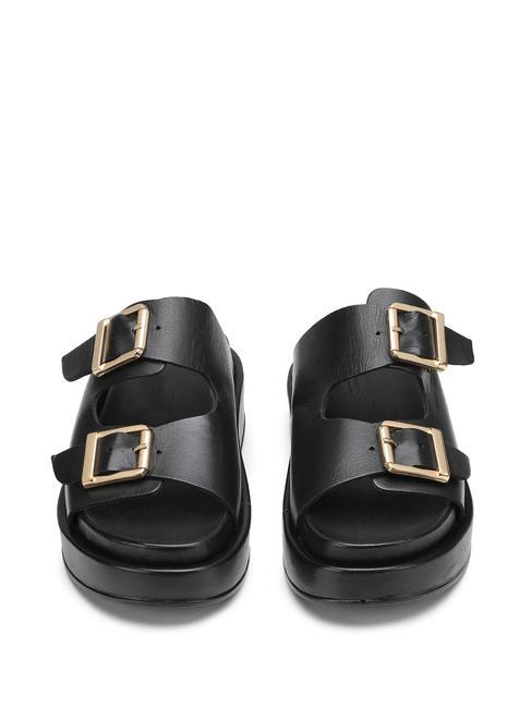 CATALINA 1788 Sandalia babucha alta en piel negro - Zapatos Mujer