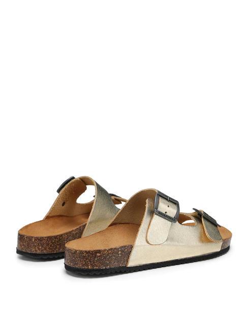 VEGA  Sandalia en piel laminada con dos hebillas platino - Zapatos Mujer