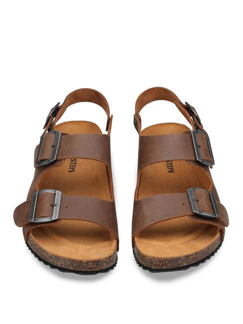 VEGA 2288 Sandalia franciscana de piel marron oscuro - Zapatos Hombre