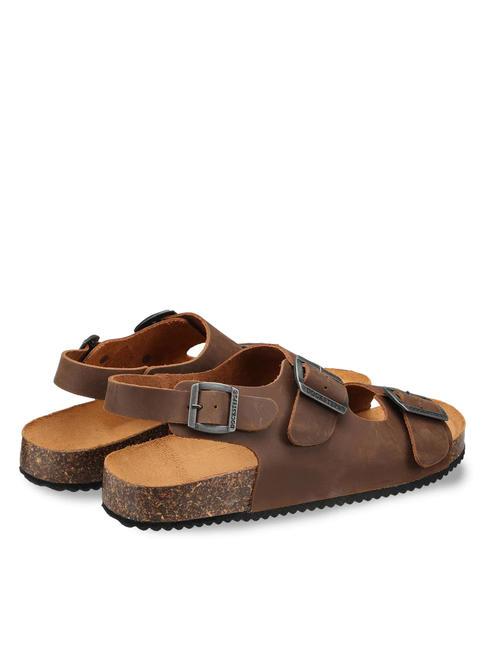 VEGA 2288 Sandalia franciscana de piel marron oscuro - Zapatos Hombre
