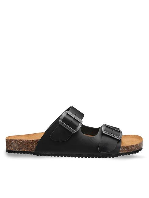VEGA 2286 Sandalia de piel con doble hebilla negro - Zapatos Hombre