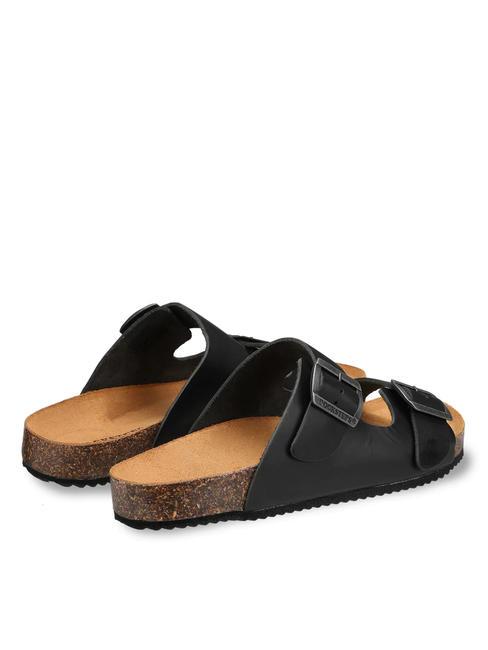 VEGA 2286 Sandalia de piel con doble hebilla negro - Zapatos Hombre