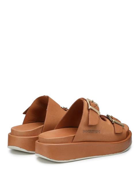 CATALINA Sandalia babucha alta en piel co&ntilde;ac - Zapatos Mujer