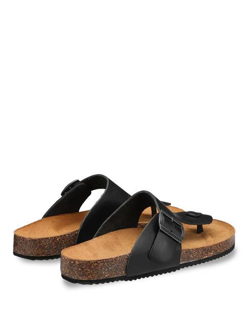 VEGA 2284 Sandalia de dedo en piel con hebilla negro - Zapatos Hombre