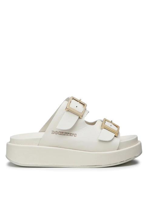 CATALINA Sandalia babucha alta en piel blanco - Zapatos Mujer