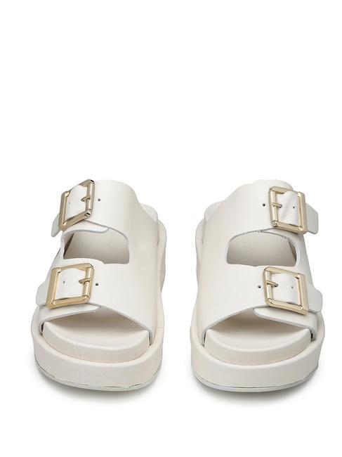 CATALINA Sandalia babucha alta en piel blanco - Zapatos Mujer